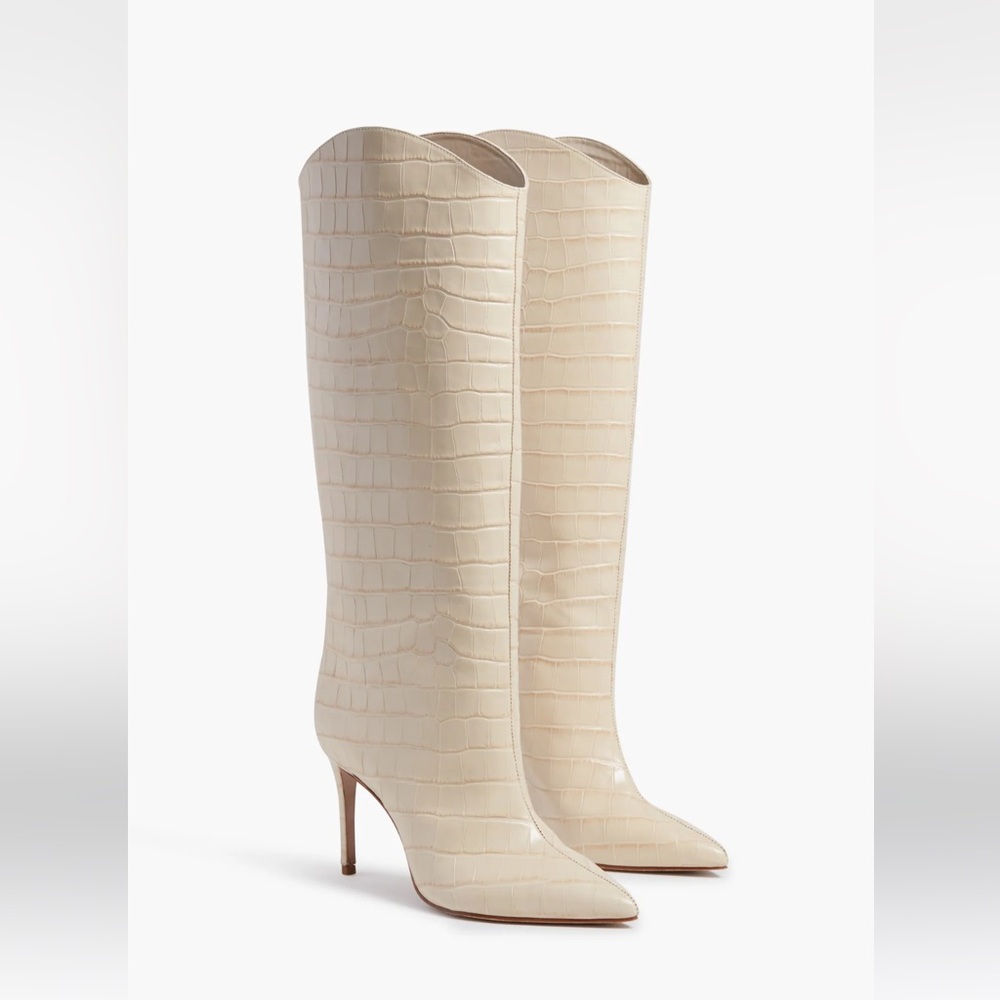 SCHUTZ
Women's Maryana Snake-Embossed High-Heel Boots 6.5